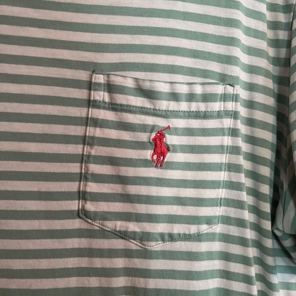 Ralph Lauren Mint Green Striped Tee - Picture 2 of 8